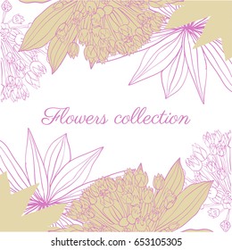 vector greeting card flowers
