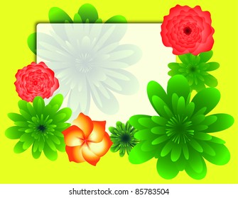 Vector greeting card with flowers