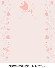 vector greeting card with flowers. a flat image of a wedding card with a variety of colors. background with flowers and leaves