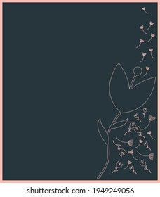 Vektor-Grußkarte mit Blumen. ein flaches Bild einer Hochzeitskarte mit einer Vielzahl von Farben. Hintergrund mit Blumen und Blättern