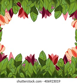 vector greeting card with flowers on a white background