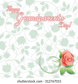 Vector greeting card with flowers and text