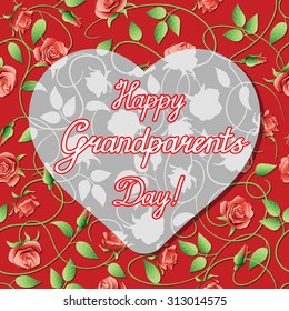 Vector greeting card with flowers and text