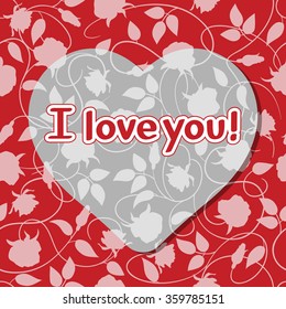 Vector greeting card with flowers and text