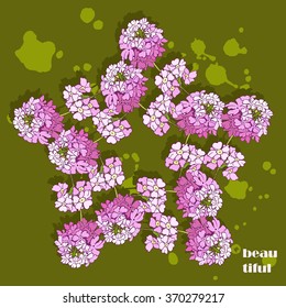 Vector greeting card with flowers for your design
