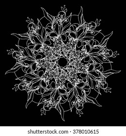Vector greeting card with flowers for your design 