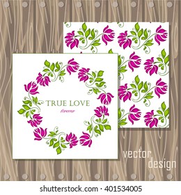 Vector greeting card with flowers for your design
