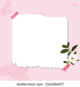 vector greeting card in the form of torn paper