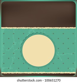 Vector greeting card with frame and polka dots background. Space for your text or picture. EPS10