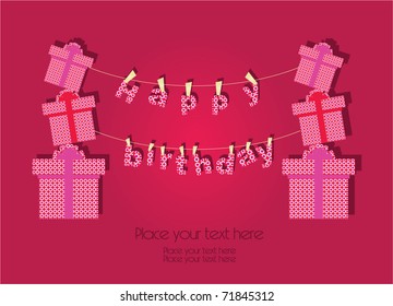 Vector greeting card with gifts , eps10