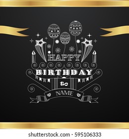 Vector greeting card with golden ribbons 