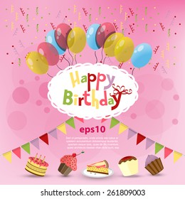 vector Greeting card Happy Birthday
