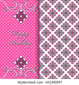 Vector greeting card. Happy Birthday