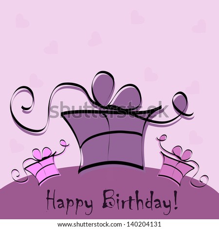 Vector Greeting Card Happy Birthday Purple Stock Vector (Royalty Free