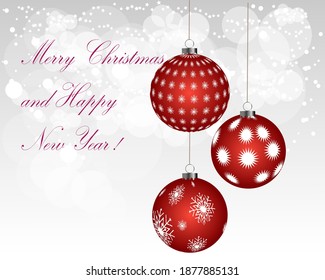 Vector greeting card for Happy Christmas and New Year !