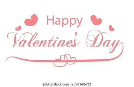 Vector greeting card, Happy Holidays, Valentine's Day, Valentine's Day, text with heart elements on a light background. Vector illustration, lettering, hearts and rings