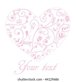  Vector greeting card with hearts