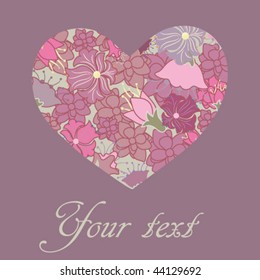  Vector greeting card with hearts