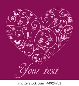  Vector greeting card with hearts