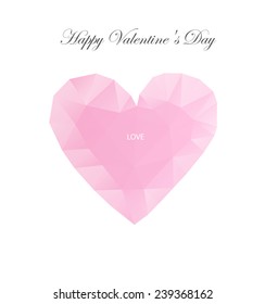 Vector greeting card with hearts of triangles