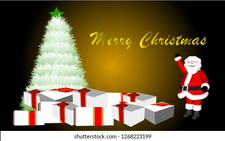 Vector Greeting Card Hello Merry Christmas