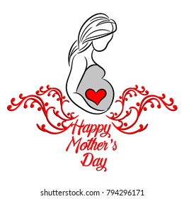 vector greeting card illustration of a schedule with a mother's day