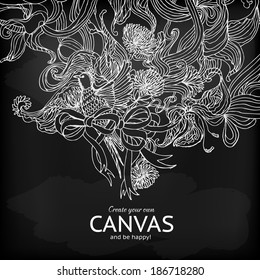 Vector greeting card illustration. Vintage elegance design. Be happy and best wishes.
