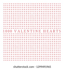 Vector greeting card with the image of one thousand different hearts. Congratulations on St. Valentine's Day. Postcard for all lovers.