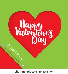 vector greeting card with inscription happy valentines day and hearts