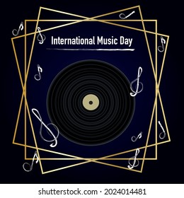 Vector greeting card international day of music