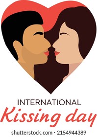 vector greeting card for international kiss day