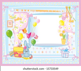 Vector greeting card for kid's design.