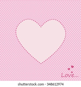 Vector greeting card, label on St. Valentine's day in pink. There's space for text or photo