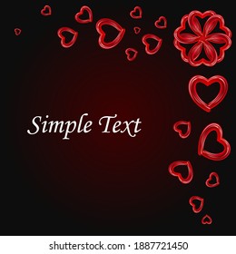 Vector greeting card with love. Many hearts and an inscription on a gradient background.
