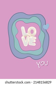 Vector greeting card I love you. 