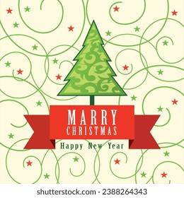 
Tarjeta de saludo vectorial, Feliz Navidad, Feliz Año Nuevo 2024, invitación de fiesta corporativa.