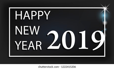 Vector greeting card with the New Year 2019