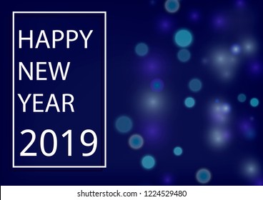 Vector greeting card with the New Year 2019