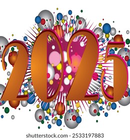 Tarjeta de felicitación de Vector para la celebración de Año Nuevo 2025