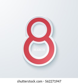 Vector greeting card on the day of 8 March. International Womens Day
