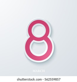 Vector greeting card on the day of 8 March. International Womens Day