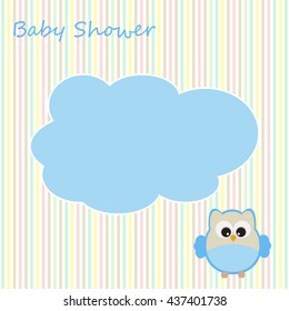 Vector greeting card on the theme of the baby shower. There's space for photo or text.