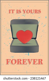 Vector Greeting Card for the one you truly love. St. Valentine's Greeting Card. Retro Greeting Card For Lovers