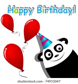 Vector greeting card with a panda