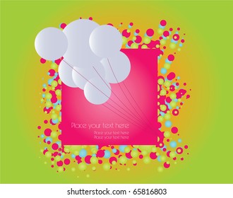 Vector greeting card with party balloons, eps 10