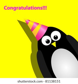 Vector greeting card with a penguin