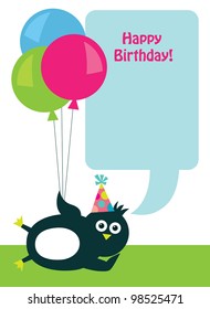 Vector greeting card with a penguin