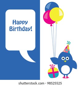 Vector greeting card with a penguin