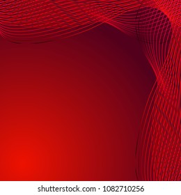 Vector greeting card of red lines made of smoke on a claret background. For paper or decoration business and heart products.
