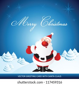 Vector Greeting card with Santa Claus